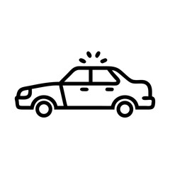 Police Car Icon for Law Enforcement and Security Themes