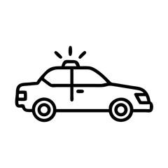 Police Car Icon for Law Enforcement and Security Themes