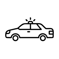 Police Car Icon for Law Enforcement and Security Themes