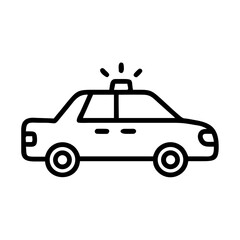 Police Car Icon for Law Enforcement and Security Themes