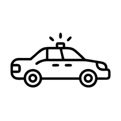Police Car Icon for Law Enforcement and Security Themes
