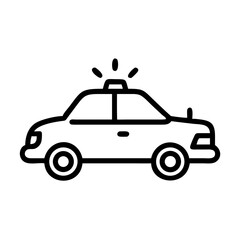 Police Car Icon for Law Enforcement and Security Themes