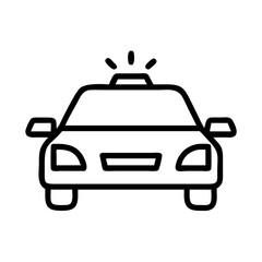 Police Car Icon for Law Enforcement and Security Themes