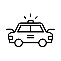 Police Car Icon for Law Enforcement and Security Themes