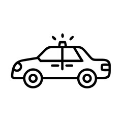 Police Car Icon for Law Enforcement and Security Themes