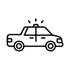 Police Car Icon for Law Enforcement and Security Themes