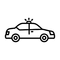 Police Car Icon for Law Enforcement and Security Themes
