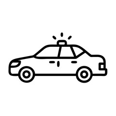 Police Car Icon for Law Enforcement and Security Themes