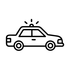 Obraz premium Police Car Icon for Law Enforcement and Security Themes
