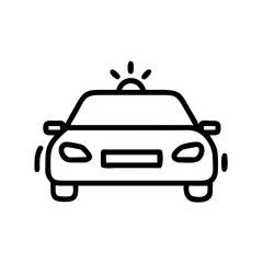 Police Car Icon for Law Enforcement and Security Themes