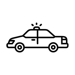 Police Car Icon for Law Enforcement and Security Themes