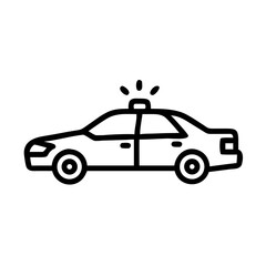 Police Car Icon for Law Enforcement and Security Themes