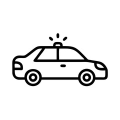 Police Car Icon for Law Enforcement and Security Themes