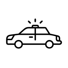 Police Car Icon for Law Enforcement and Security Themes