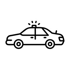 Police Car Icon for Law Enforcement and Security Themes