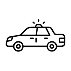 Obraz premium Police Car Icon for Law Enforcement and Security Themes