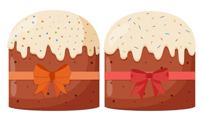 Traditional Paska Bread Easter Vector Illustration