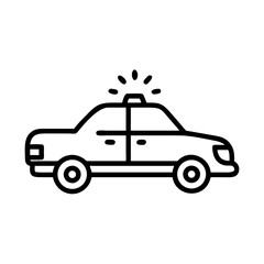 Police Car Icon for Law Enforcement and Security Themes