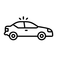 Police Car Icon for Law Enforcement and Security Themes