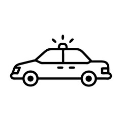 Police Car Icon for Law Enforcement and Security Themes