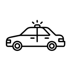 Police Car Icon for Law Enforcement and Security Themes