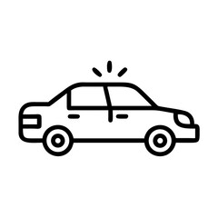 Police Car Icon for Law Enforcement and Security Themes