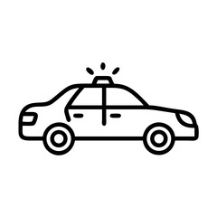 Police Car Icon for Law Enforcement and Security Themes