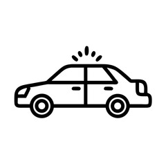 Police Car Icon for Law Enforcement and Security Themes