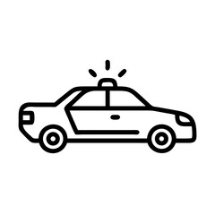 Police Car Icon for Law Enforcement and Security Themes