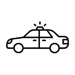 Police Car Icon for Law Enforcement and Security Themes