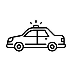 Police Car Icon for Law Enforcement and Security Themes