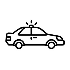 Police Car Icon for Law Enforcement and Security Themes