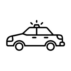 Police Car Icon for Law Enforcement and Security Themes