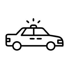 Police Car Icon for Law Enforcement and Security Themes