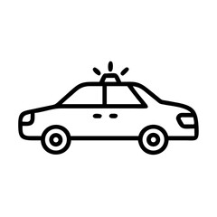 Police Car Icon for Law Enforcement and Security Themes