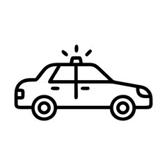 Police Car Icon for Law Enforcement and Security Themes
