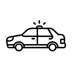 Police Car Icon for Law Enforcement and Security Themes