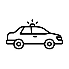 Police Car Icon for Law Enforcement and Security Themes