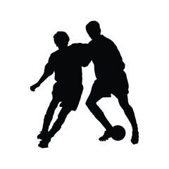 Silhouettes of Football Players – Vector Art of Soccer Actions Like Kicking, Dribbling, Passing, and Celebrating Goals