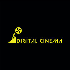 digital movies cinema logo design vector