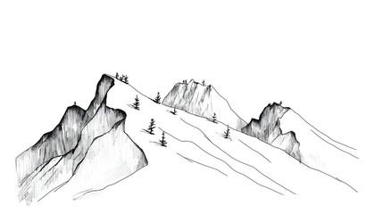 A mountain range with trees on it. Generated using AI.