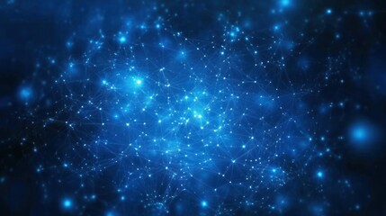 Fototapeta premium Abstract Blue Network: Digital Connectivity Visualization