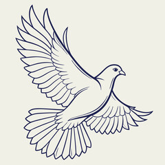 Fototapeta premium Dove in Flight A Symbol of Peace and Freedom