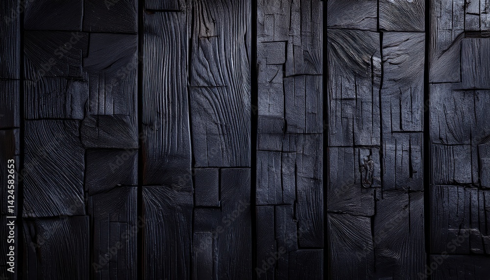 Aufkleber dark charred wood texture background for halloween web design, print, and branding projects high-res