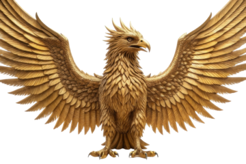 Majestic eagle sculpture with detailed feather patterns and majestic wings for creative design purposes