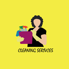 home cleaning services logo design vector