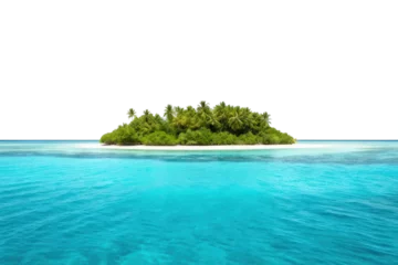  Serene tropical island with lush greenery surrounded by crystal clear turquoise water for relaxation retreat © Vlad