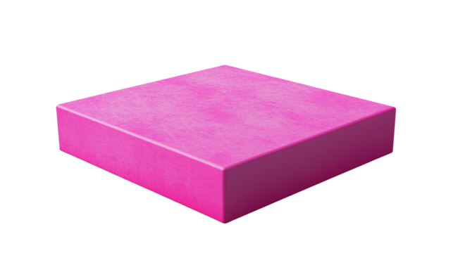 A magenta sleek, flat display base with a rectangular shape, slightly elevated to showcase products prominently isolated on white background or transparent png 