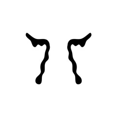 Cartoon teardrops silhouette icon