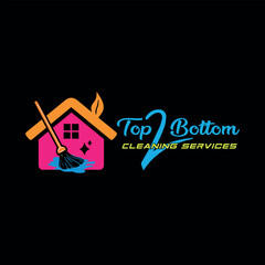 home cleaning services logo design vector